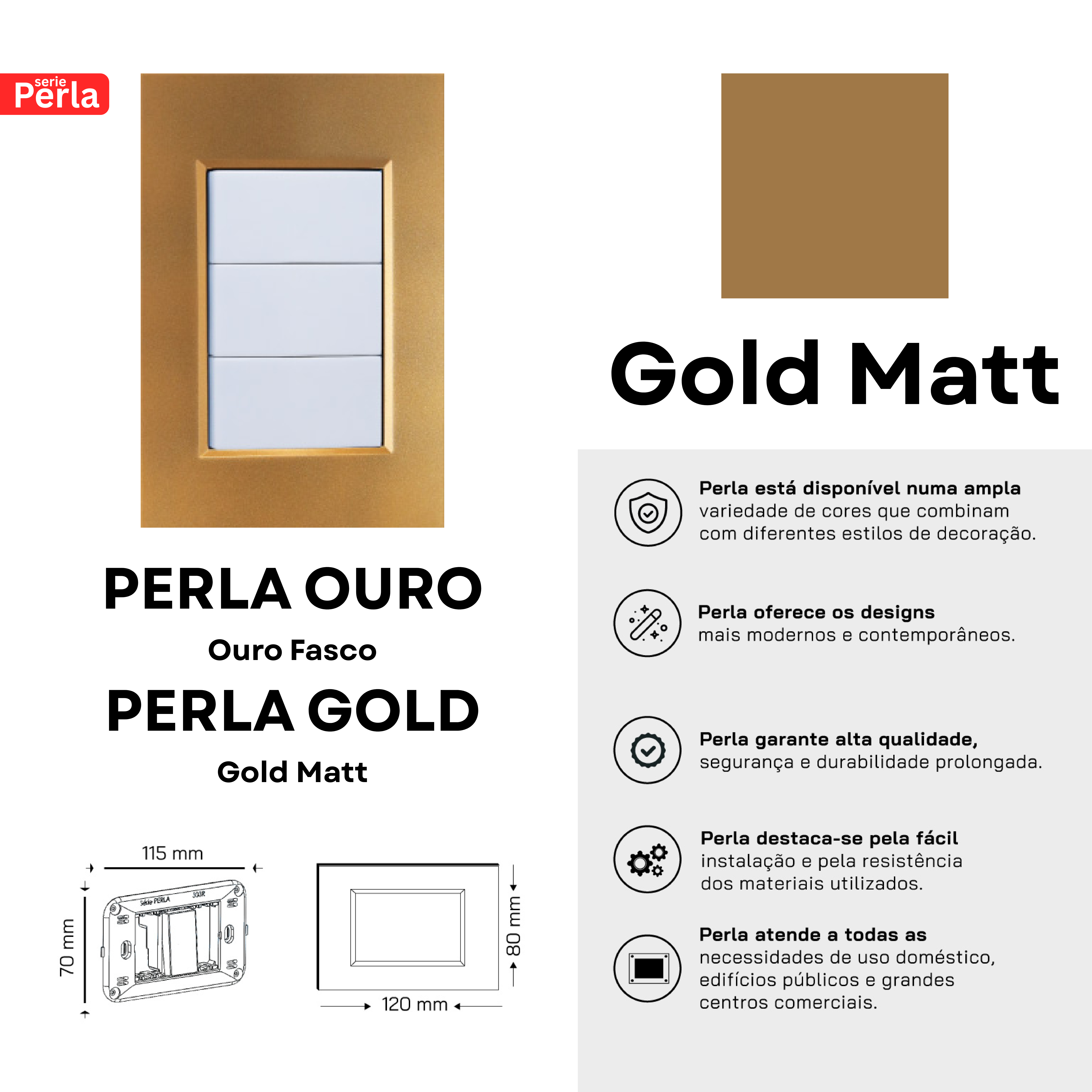 Perla Switches in Gold