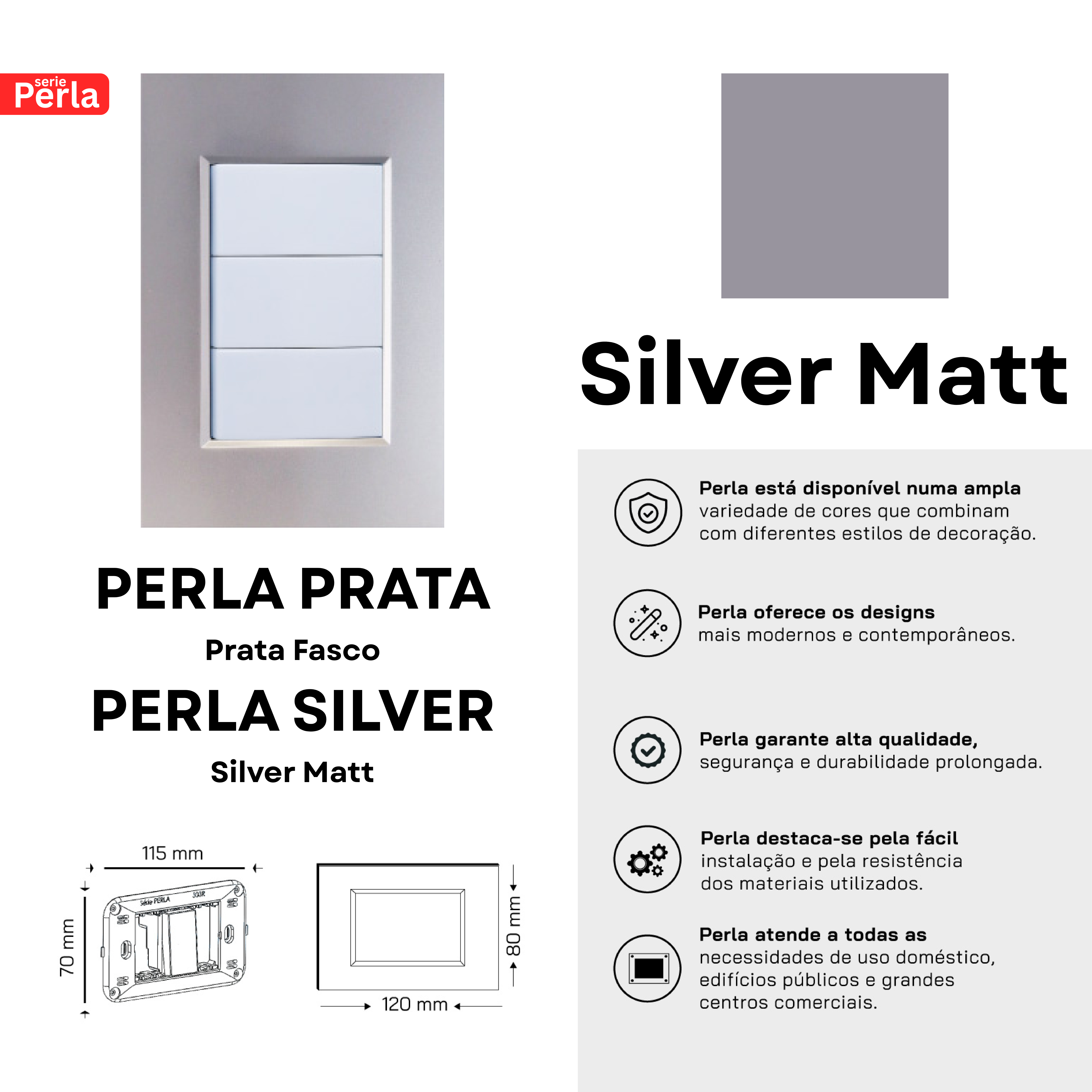 Perla Switches in Silver